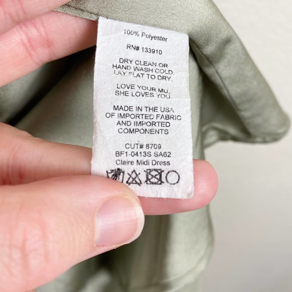 Show Me Your Mumu Claire Midi Dress in Ivory Luxe Satin Size M - Picture 12 of 12